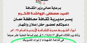 بعد نشر سرايا ..  الثقافة تتراجع عن الدعوة الخاصة لحفل إشهار الشوبك مدينة الثقافة