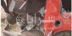 بالفييو  ..  (4) إصابات بحادث تصادم على طريق الشونه الشمالية