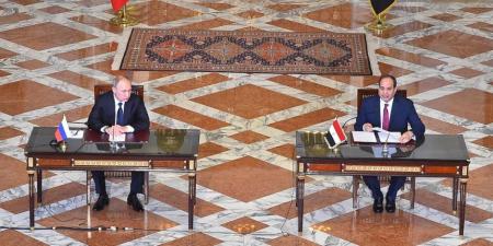 التلفزيون المصرى: الرئيس السيسي سيعقد اليوم مباحثات مع نظيره الروسي بوتين