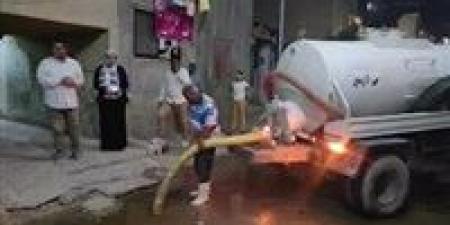 مساكن السادات بالسويس تغرق في مياه الصرف الصحي