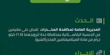 القبض على مقيمين بمحافظة جدة روّجا (1.6) كجم من (الشبو)