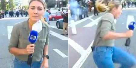 برصاص مطاطي.. شرطي أمريكي يصيب مراسلة على الهواء في لوس أنجلوس (فيديو)