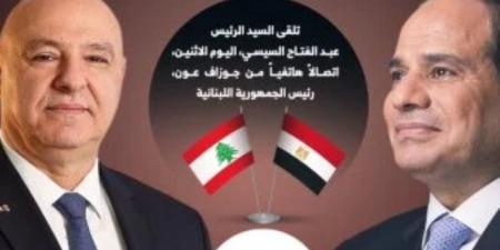 الرئيس السيسى يؤكد رفض مصر القاطع لأى انتهاكات تمس السيادة اللبنانية (إنفوجراف)