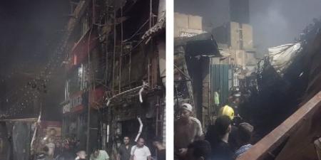 محافظ القليوبية يتابع حريق هائل بمحل ماكولات بشبرا الخيمة