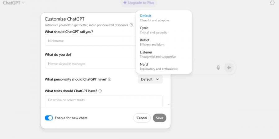 ChatGPT يحصل على أربع شخصيات جديدة.. إليك كيفية استخدامها