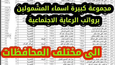 كشوفات أسماء المشمولين بالرعاية الاجتماعية الوجبة التاسعة 2023