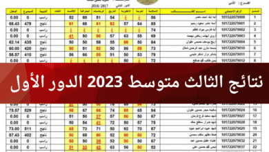 نتائج الثالث المتوسط 2023 الدور الأول
